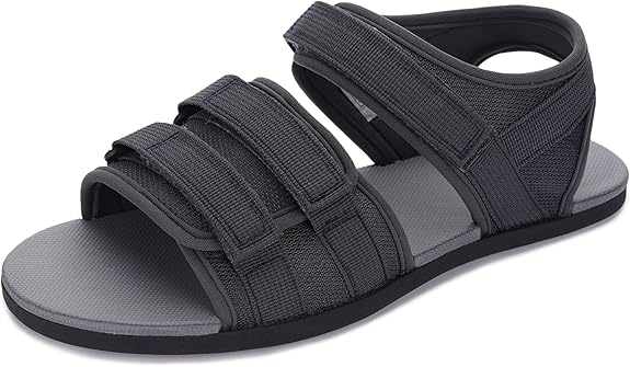 Men's open-toe sandals + scattered, minimalist style | Adjustable hook-and-loop straps