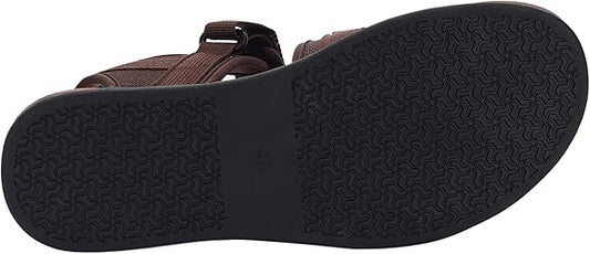 Men's open-toe sandals + scattered, minimalist style | Adjustable hook-and-loop straps