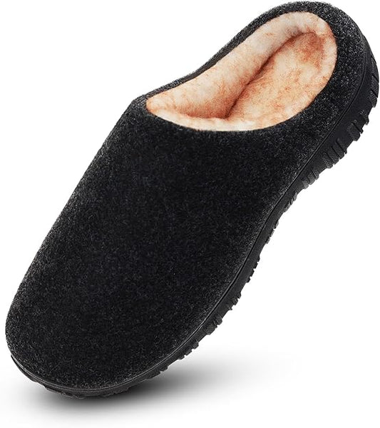 Men's slip-on foam memory foam home slippers, warm, plush, comfortable and fluffy indoor and outdoor floor shoes