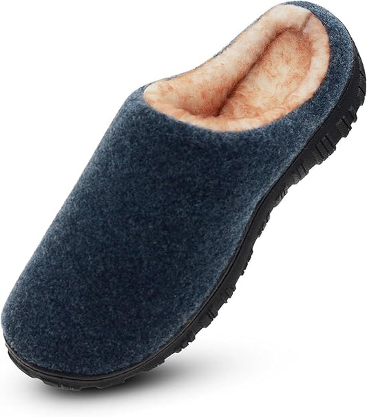 Men's slip-on foam memory foam home slippers, warm, plush, comfortable and fluffy indoor and outdoor floor shoes