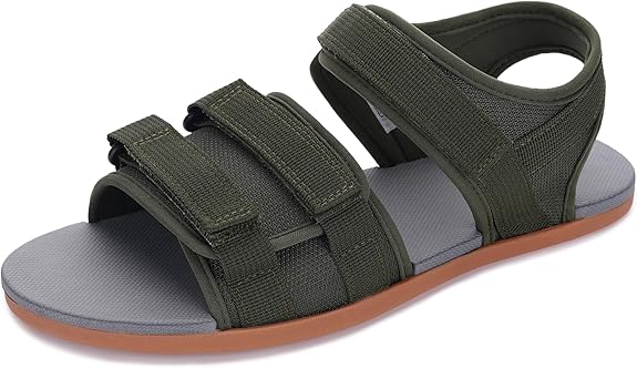 Men's open-toe sandals + scattered, minimalist style | Adjustable hook-and-loop straps